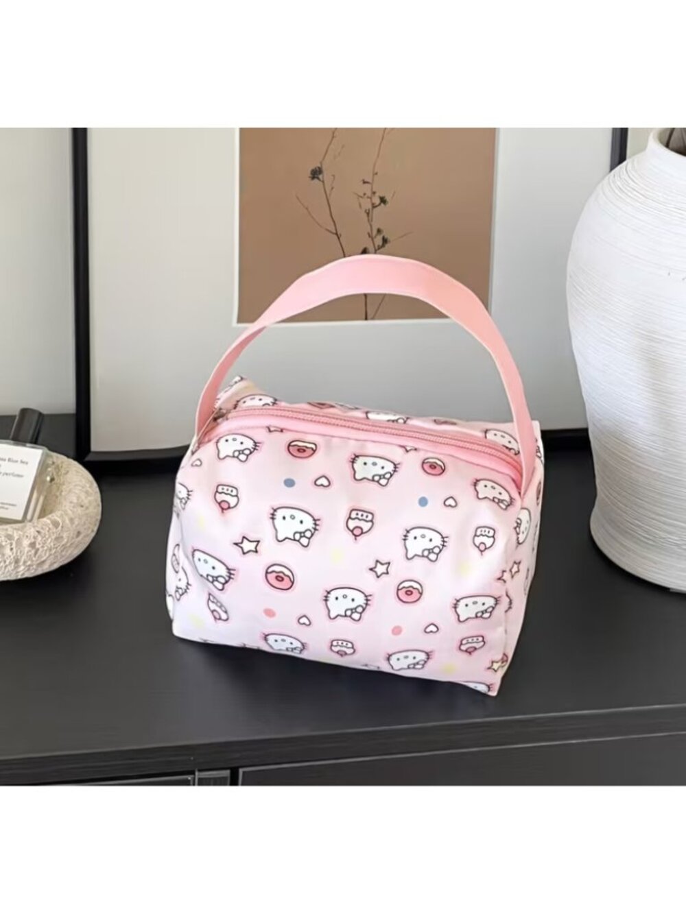 Hello Kitty Pink Makeup Bag Cosmetic Case Travel Toiletry Organizer Kawaii